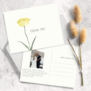 Minimalist Flower Butternut Thank You Postcard