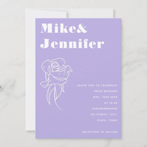 Minimalist Flower Lilac Lavender Photo Qr Code Invitation