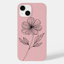 Minimalist Flower Line Drawing Case-Mate iPhone 14 Case