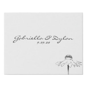 Minimalist Flower Line Drawing Personalized Faux Canvas Print