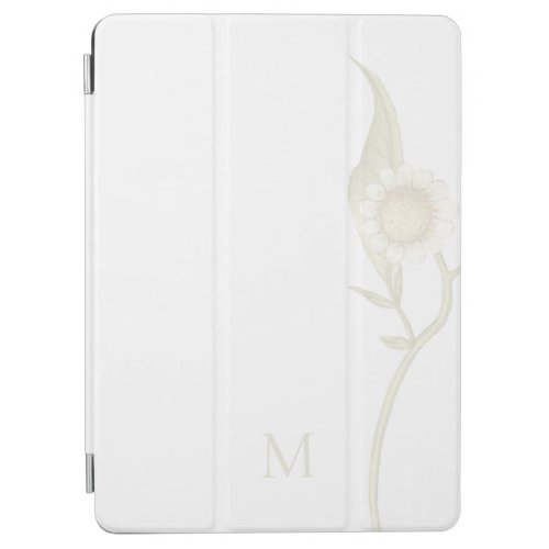 Minimalist Flower Monogram White iPad Air Cover