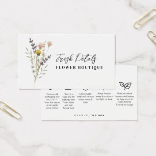 Minimalist Flowers Care Florist Card