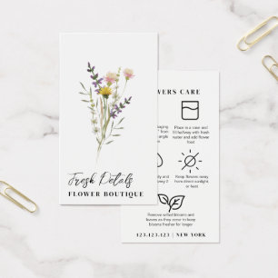 Minimalist Flowers Care Florist Card