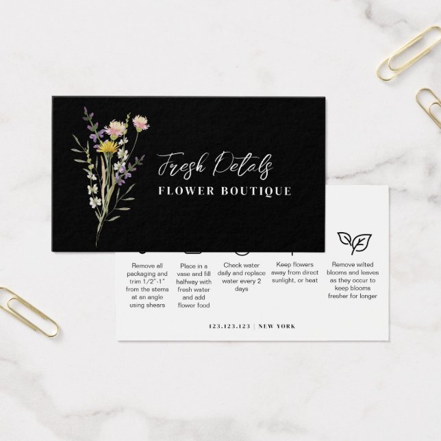 Minimalist Flowers Care Florist Card (Office)