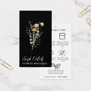 Minimalist Flowers Care Florist Hang Tags