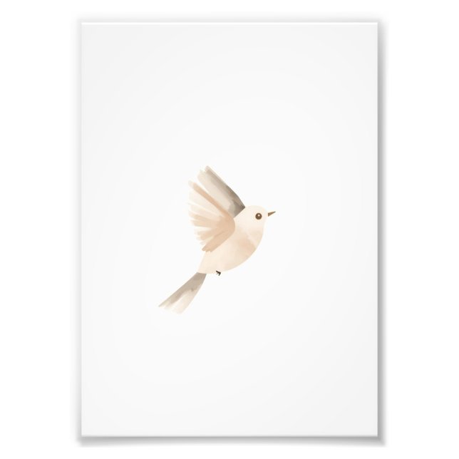 Minimalist flying bird poster – Soft wall art (Front)
