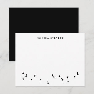 Minimalist Flying Birds Personalized Stationery Note Card