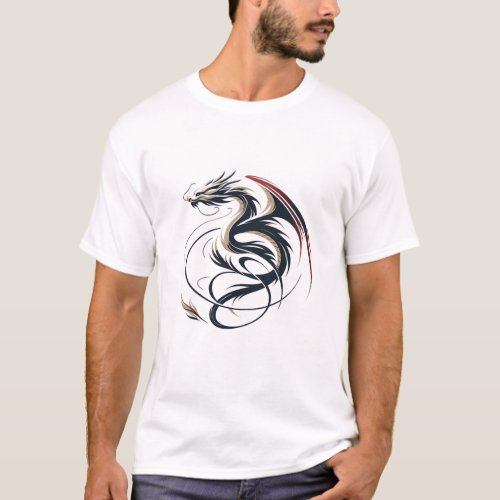 Minimalist Flying Dragon T_Shirt