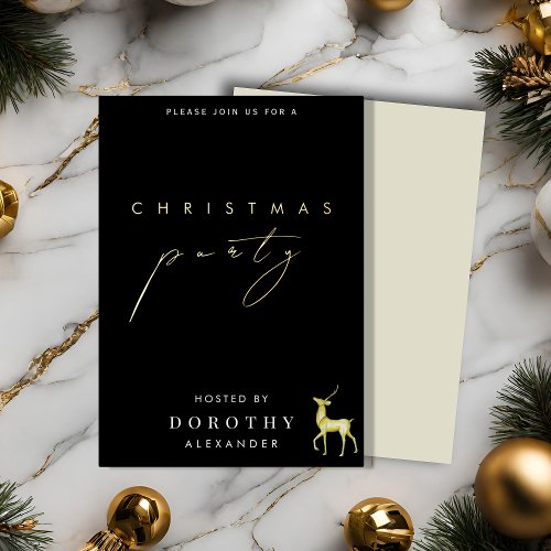 Minimalist Foil Christmas Party Invitation