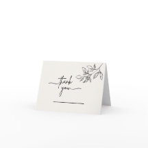 Minimalist Folded Thank You Card
