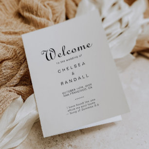Minimalist Folded Wedding  Program