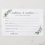 Minimalist foliage advice for the bride to be flyer<br><div class="desc">Gorgeous foliage advice cards for the bride and groom. For more advanced customisation of this design,  e.g. changing layout,  font or text size please click the "CUSTOMIZE" button above. Please contact me for any questions!</div>