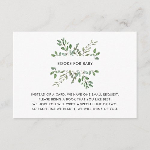 Minimalist Foliage | Baby Shower Book Request