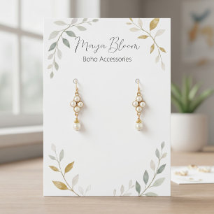 Minimalist Foliage Custom Earring Display Card