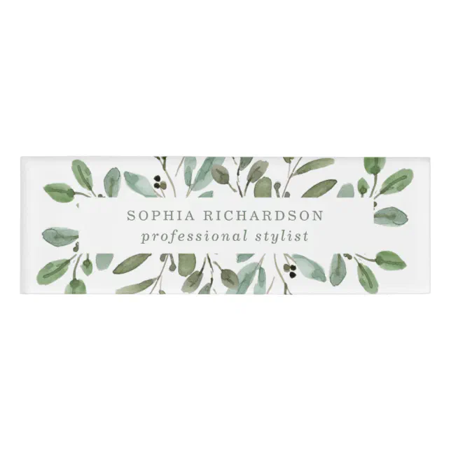 Minimalist Foliage Name Tag | Zazzle