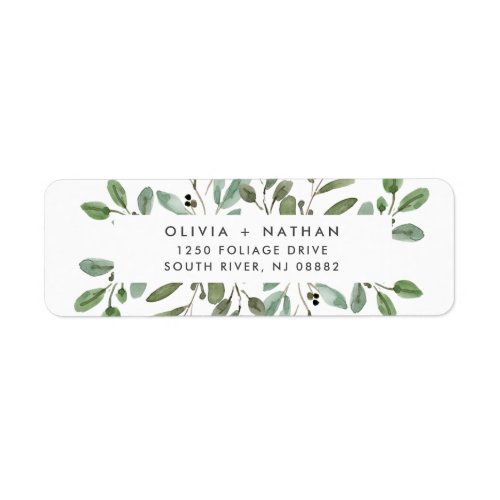 Minimalist Foliage  Wedding Label