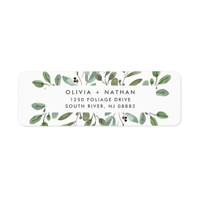 Minimalist Foliage | Wedding Label (Front)