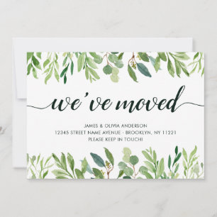 Minimalist Foliage We've Moved New Address Moving Announcement