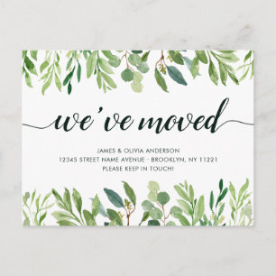 Minimalist Foliage We've Moved New Address Moving Announcement Postcard