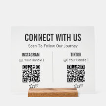 Minimalist Follow Us Social Media QR Code Acrylic