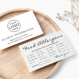 Minimalist Food Allergens Card