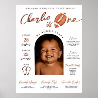 Minimalist Football Rookie of the Year First Year Poster