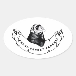 Minimalist for ferret enthusiasts. oval sticker