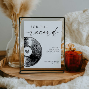 Minimalist For The Record Sign Our Guestbook Sign