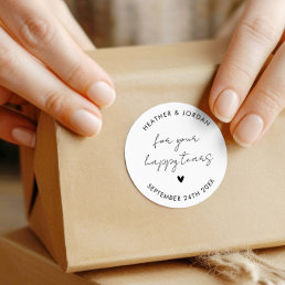 Minimalist For Your Happy Tears Wedding Tissues Classic Round Sticker