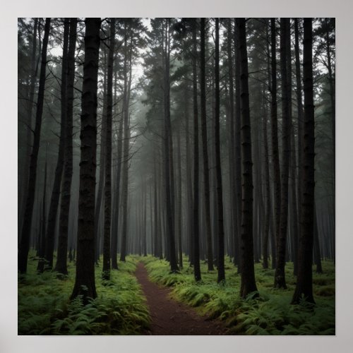 Minimalist Forest A Serene Escape Poster