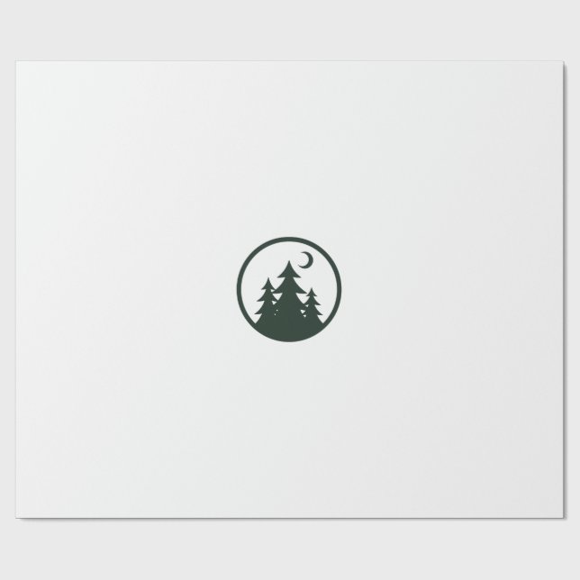 Minimalist Forest Badge Nature Adventure Notebook Wrapping Paper (Flat)