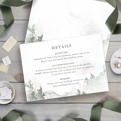 Minimalist Forest Detail Wedding Enclosure Card