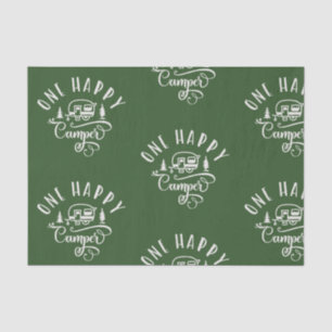 Minimalist forest green One happy camper Tissue Paper