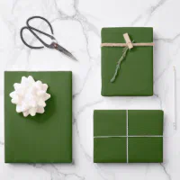 Minimalist forest green solid plain modern elegant wrapping paper sheets