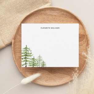 Minimalist Forest Mountains Tress Watercolor Note Card