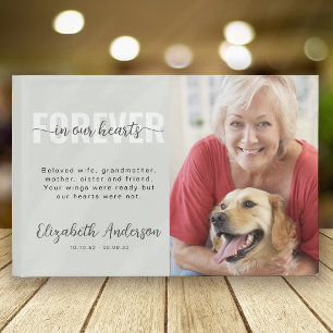 Minimalist Forever in Our Hearts Photo Funeral  Guest Book