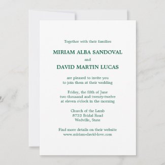 Minimalist Formal Bilingual Green Wedding