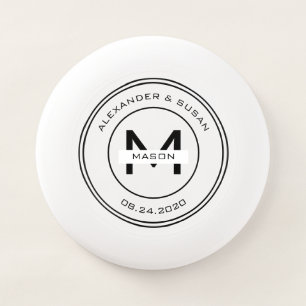Minimalist Formal Black and White Wedding Wham-O Frisbee