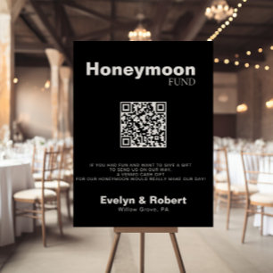 Minimalist Formal Black Wedding Honeymoon Fund Po Poster