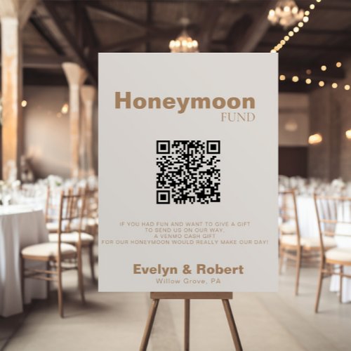 Minimalist Formal Brown Wedding Honeymoon Fund  Po Poster