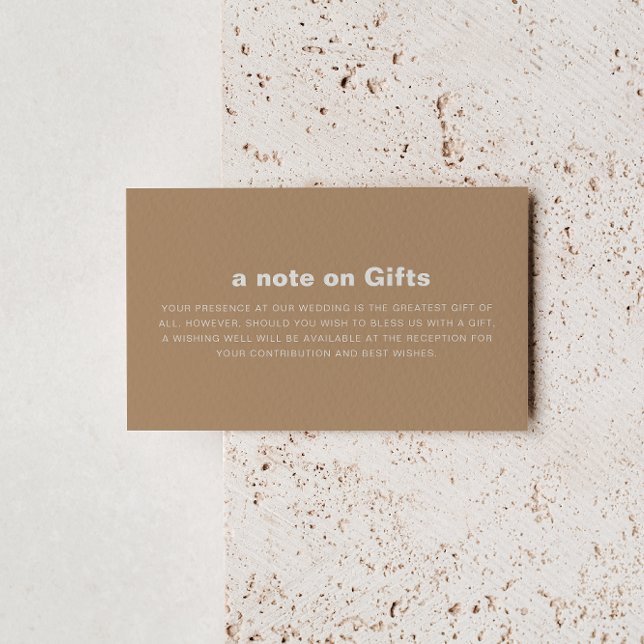 Minimalist Formal Brown Wedding Wishing Well   Enclosure Card (Creator Uploaded)