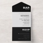 Minimalist Formal Elegant Black Bar Mitzvah   All In One Invitation<br><div class="desc">This minimalist formal elegant black bar mitzvah is perfect for a simple religious celebration. The design features a beautiful font in a black background to compliment your event.</div>