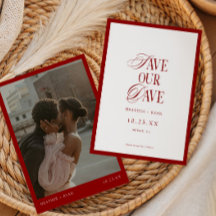 Minimalist Formal Red Wedding Photo
