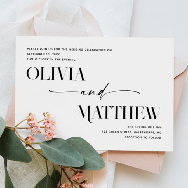 Minimalist Formal Typography Wedding | Photo + QR Invitation (Creator Uploaded)