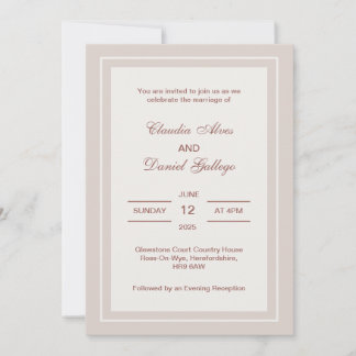 Minimalist Formal Wedding Invitation