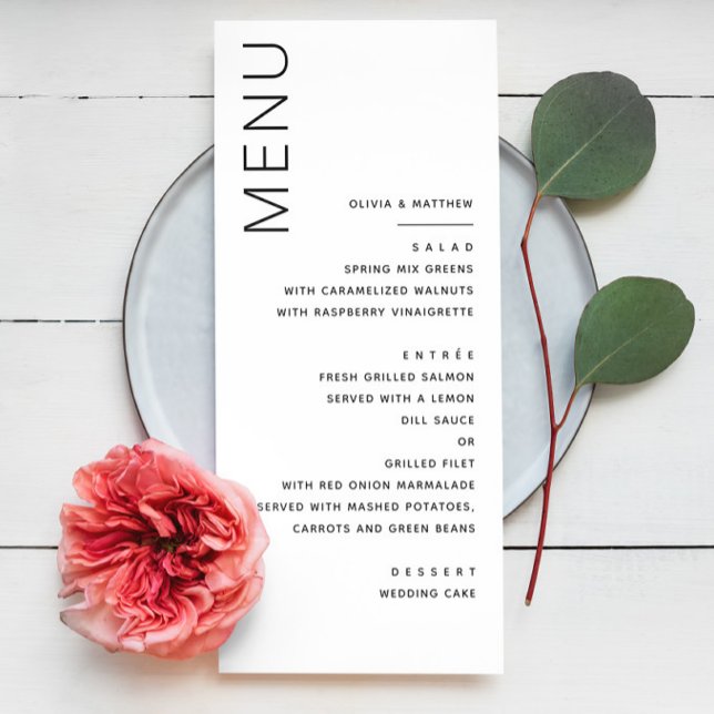 Minimalist Formal Wedding | Modern Elegant Dinner Menu (Creator Uploaded)