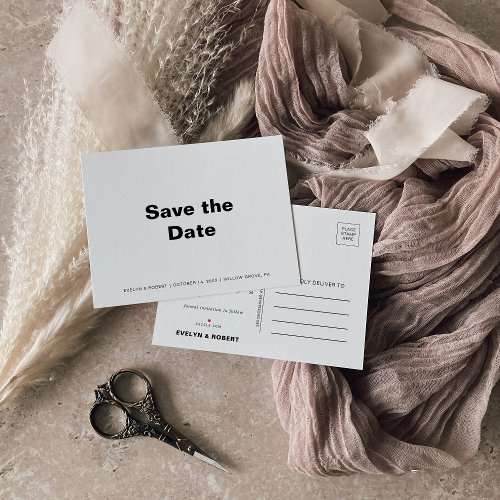 Minimalist Formal Wedding Save the Date Calendar Announcement Postcard