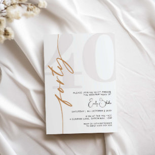 Minimalist Forty 40th Birthday Party Invitation