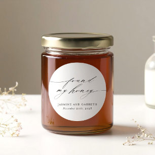 Minimalist Found My Honey Wedding Sticker & Label