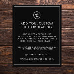 Minimalist Frame Border Custom Business Logo Black Flyer<br><div class="desc">This modern,  minimalist flyer would be great for your business/promotional needs. Easily add your own details by clicking on the "personalize" option.</div>